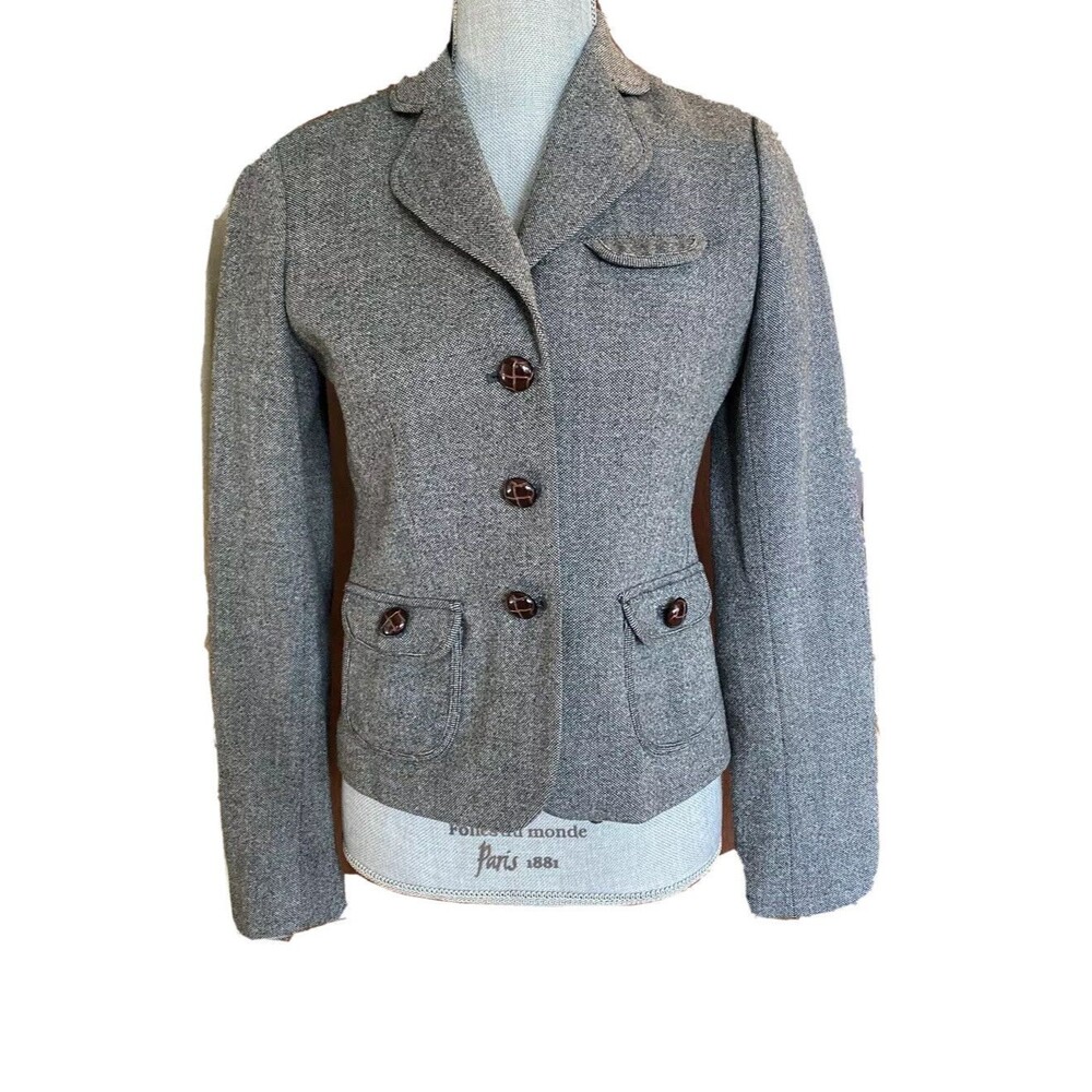 BANANA REPUBLIC Tweed Ladies Blazer/Jacket BROWN Shank Button, size 2